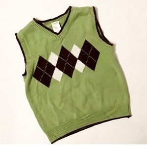 Gymboree| Green Little Boys Argyle Sweater Vest